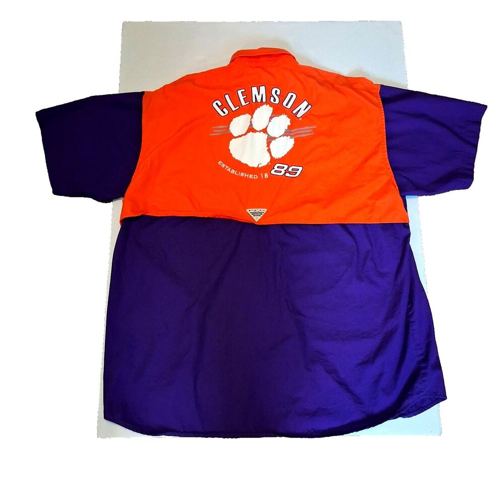 Columbia PFG Shirt Clemson Tigers Vented Embroidered Men’s Size XL 2XL